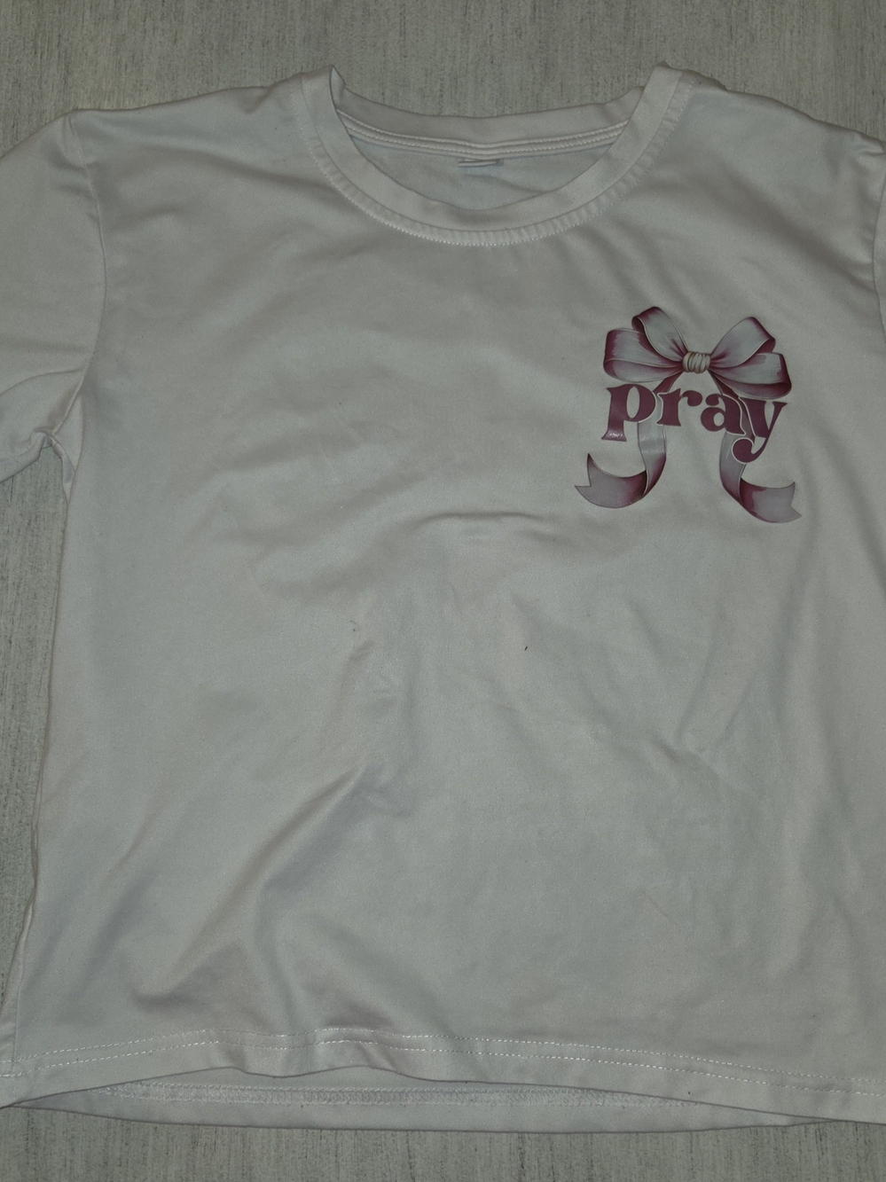 Girls' "Pray" Shirt - Size 9Y